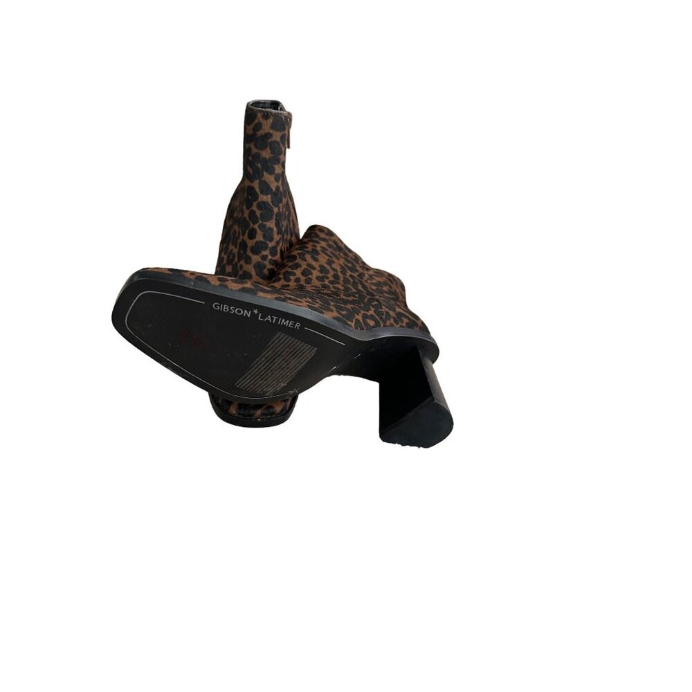 Gibson Latimer 7M Leopard Print Ankle Boots With 3-Inch Block Heel & Side Zipper - Picture 10 of 15